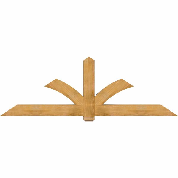 Ekena Millwork Redmond Rough Sawn Timber Gable Bracket, Western Red Cedar, 96"W x 32"H x 6"D x 6"F, 8/12 Pitch GBW096X32X0606RED00RWR - main
